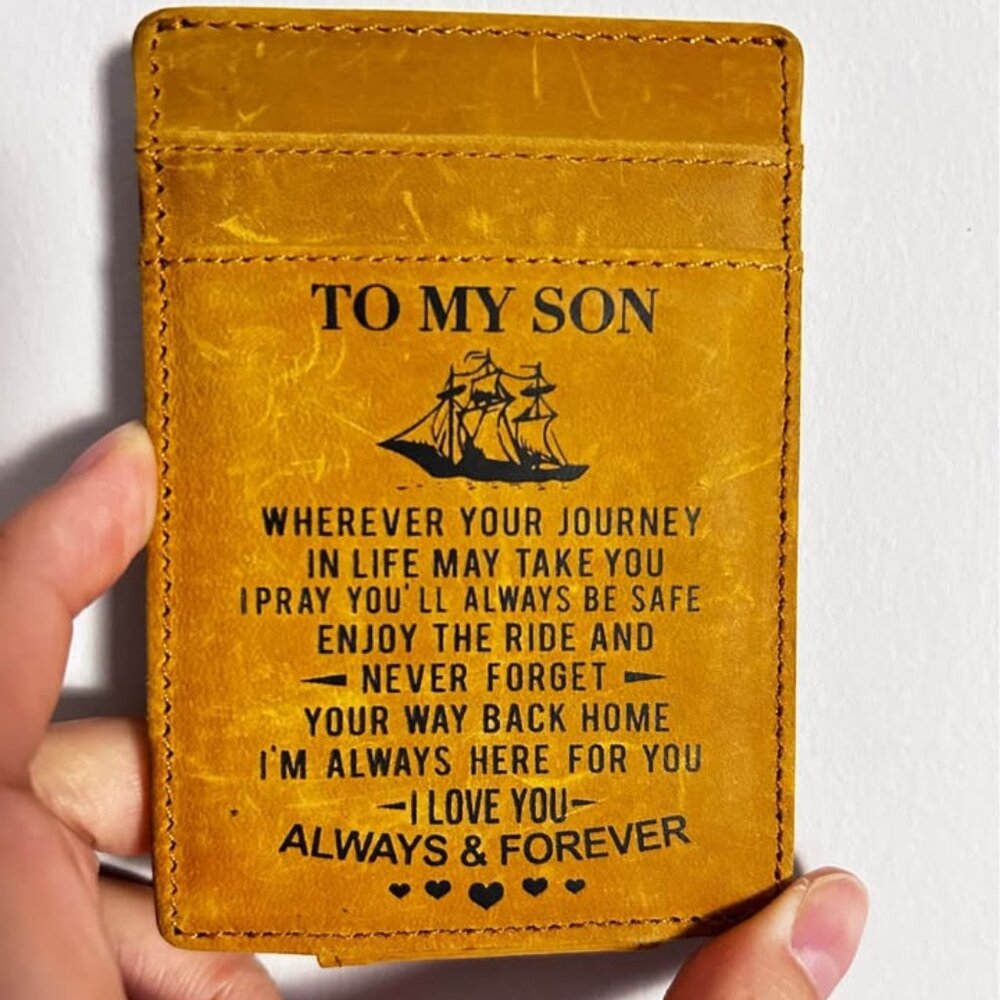 Engraved Slim Pocket Wallet Magnet Wallet